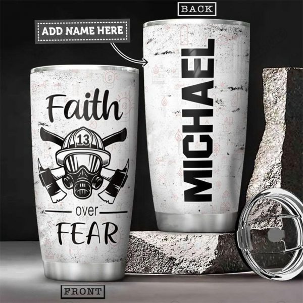 Personalized Firefighter Customize Name Stainless Steel Tumbler 02032103.Ctqh