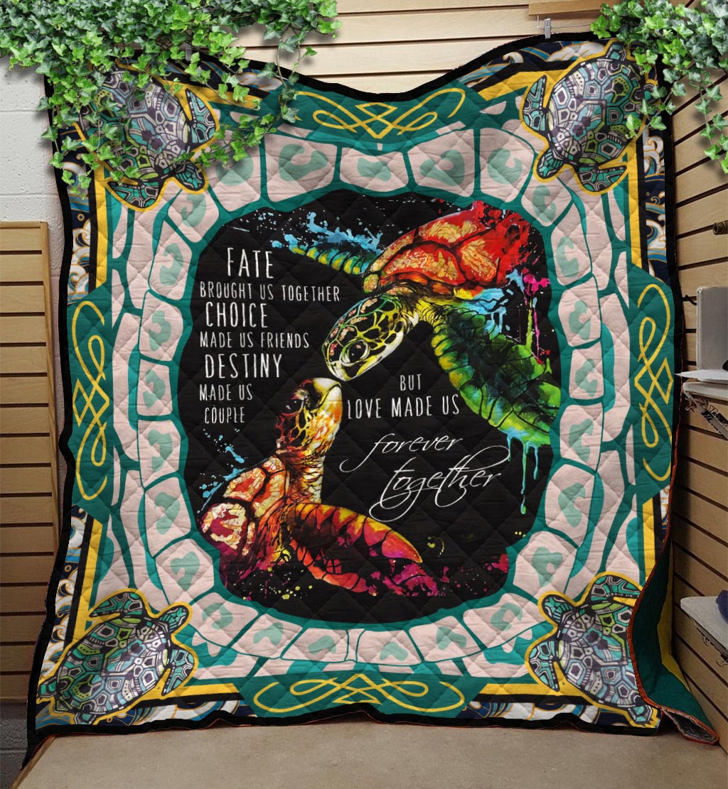 ViticStore™ 3D All Over Printed Couple Of Turtles Endless Love – Soft Cotton Kingsize Quilt