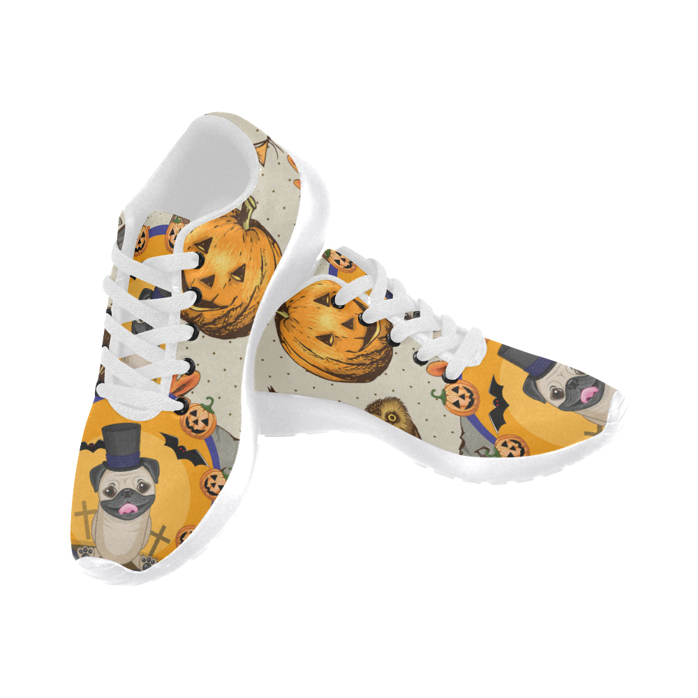 Pug Halloween White Sneakers for Men