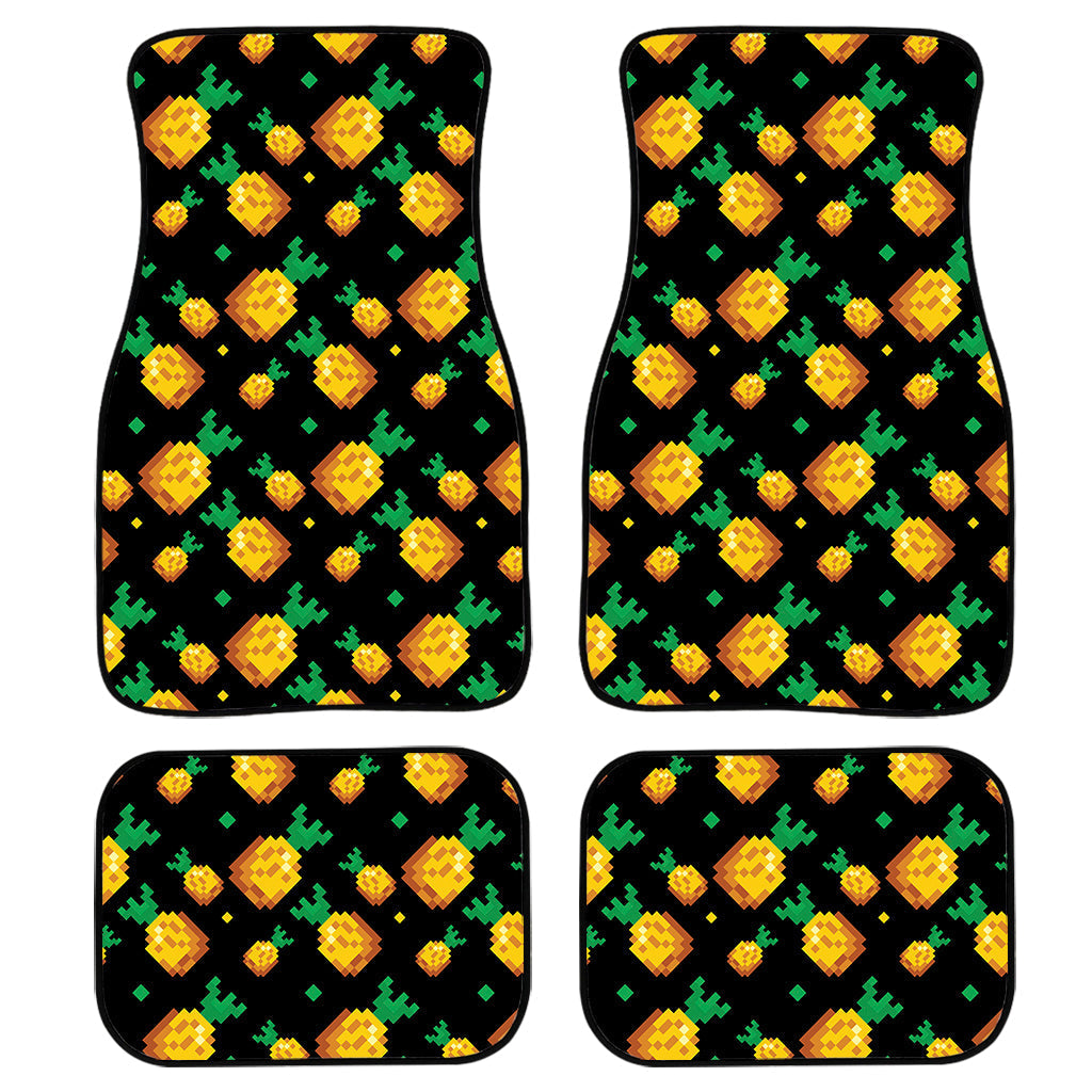 8-Bit Pixel Pineapple Print Front And Back Car Floor Mats, Front Car Mat