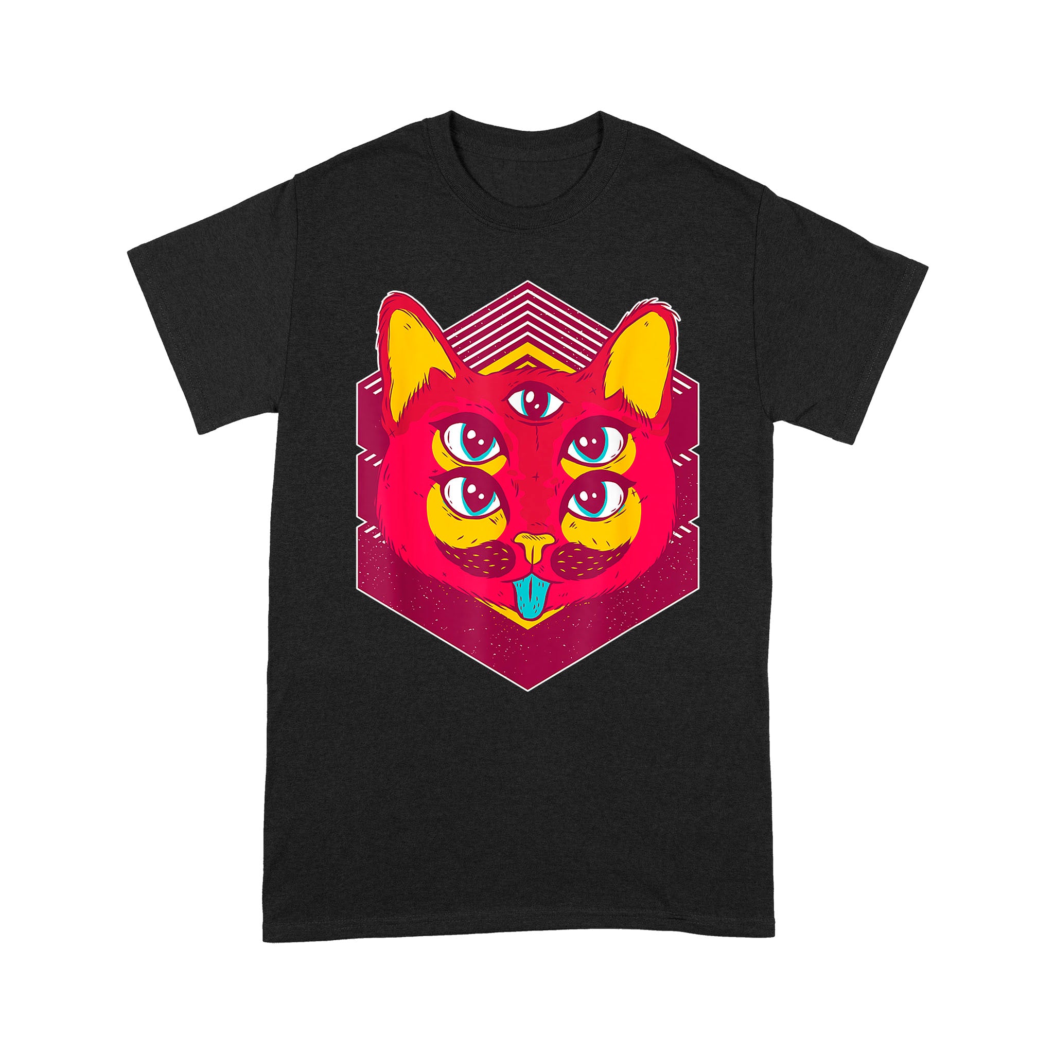 Trippy Psychedelic Vibes Kitten – Pop Art Cat – Standard T-Shirt