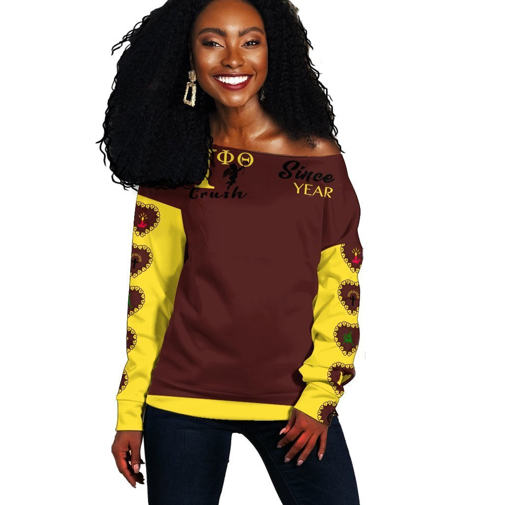 (Custom) Greek Life Sweatshirt – Iota Phi Theta Valentine Crush Off Shoulder Sweatshirt