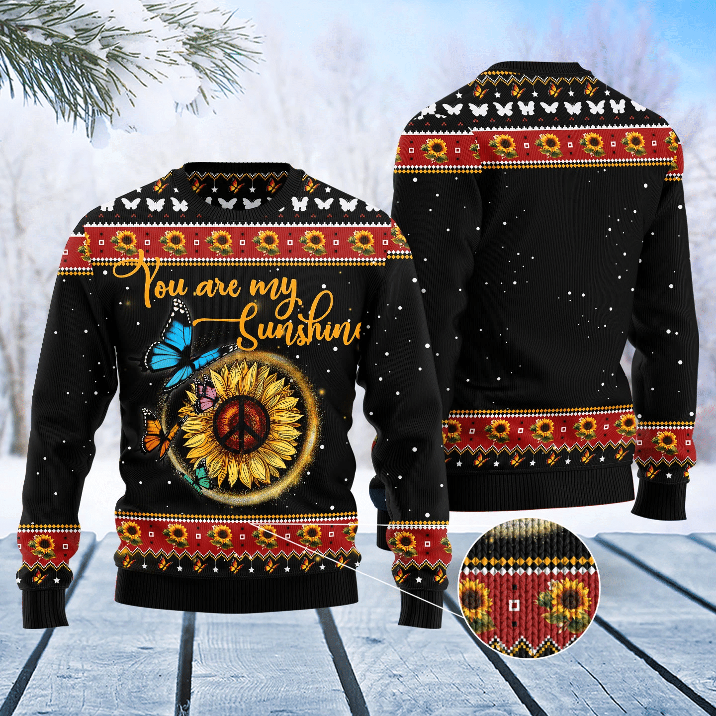 Butterfly Sunshine Christmas Ugly Sweater