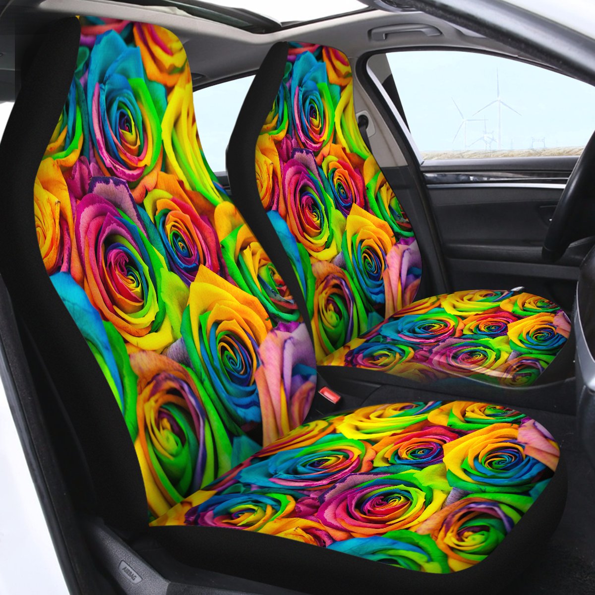 rainbow seat covers