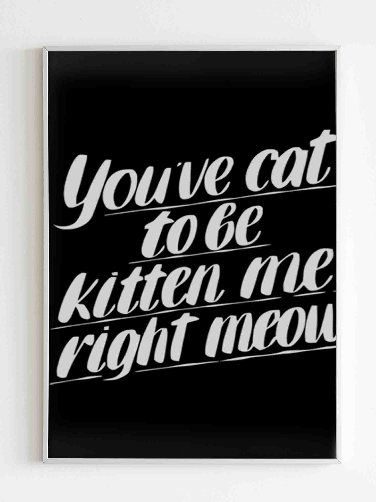 You Ve Cat To Be Kitten Me Right Moew Kill Poster