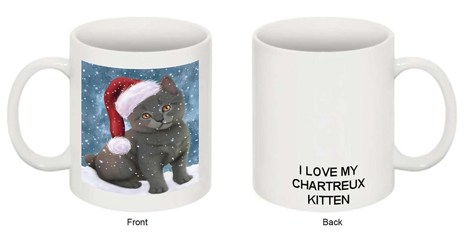 Let It Snow Happy Holidays Charteux Kitten Christmas Mug Cmg0369