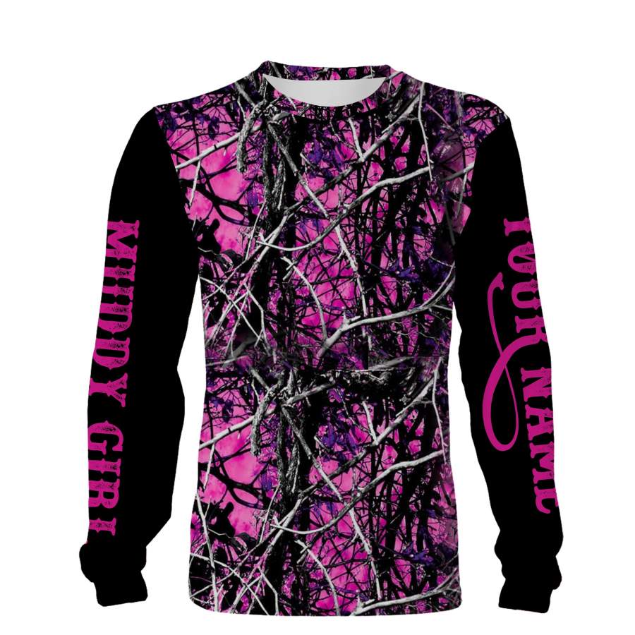 Muddy girl camo custom Name 3D All over print Hoodies, Sweatshirt, T-shirt, Face shield – Personalized gifts for Women- FSD480