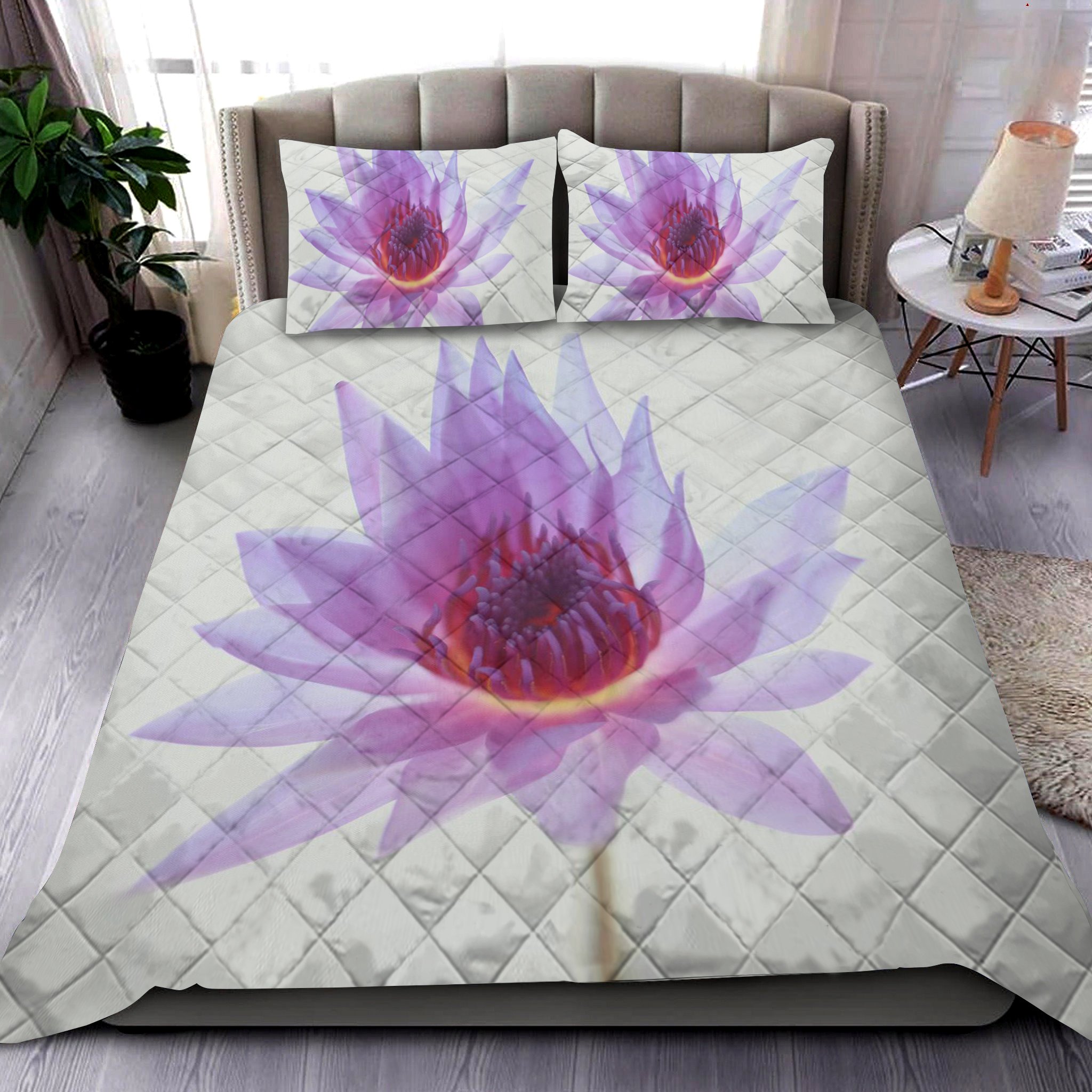 Purple Flower Modern Quilt