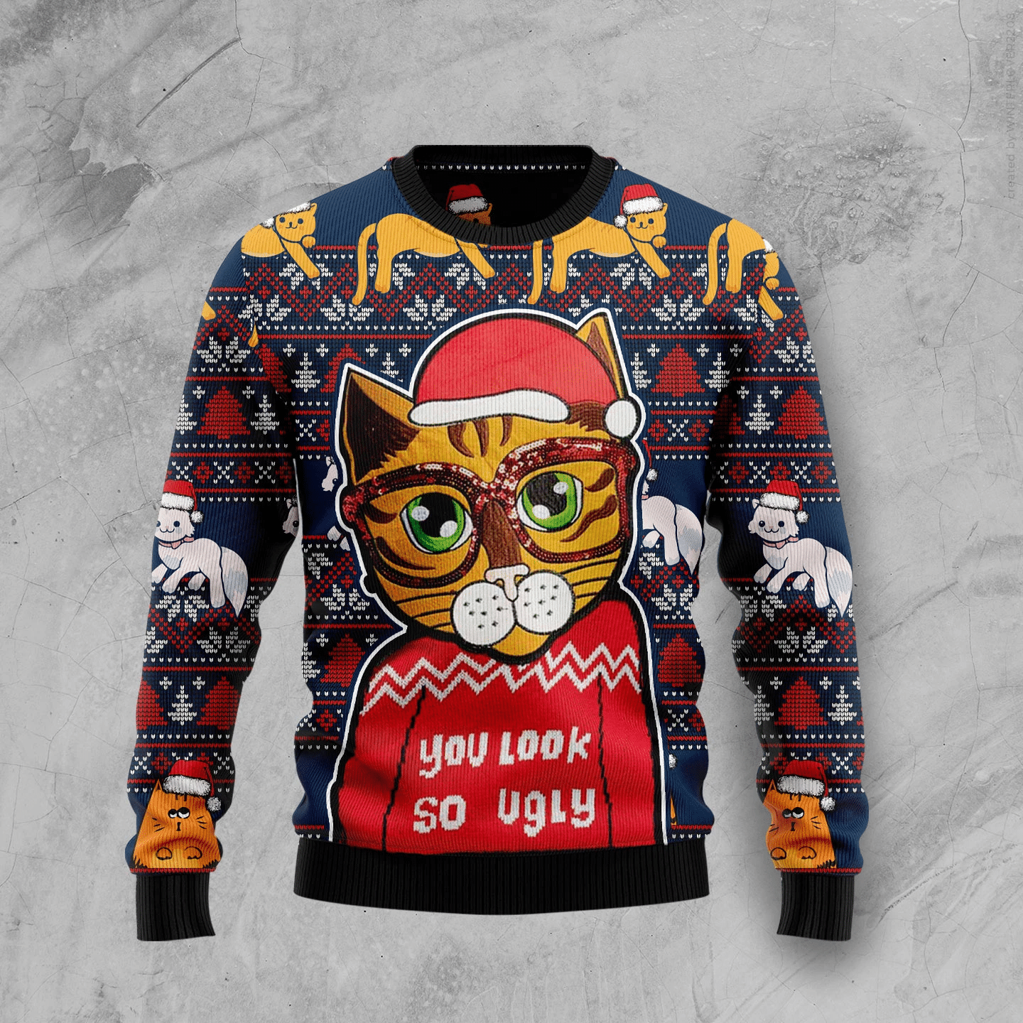 Cat You Lool So Ugly Christmas Ugly Sweater