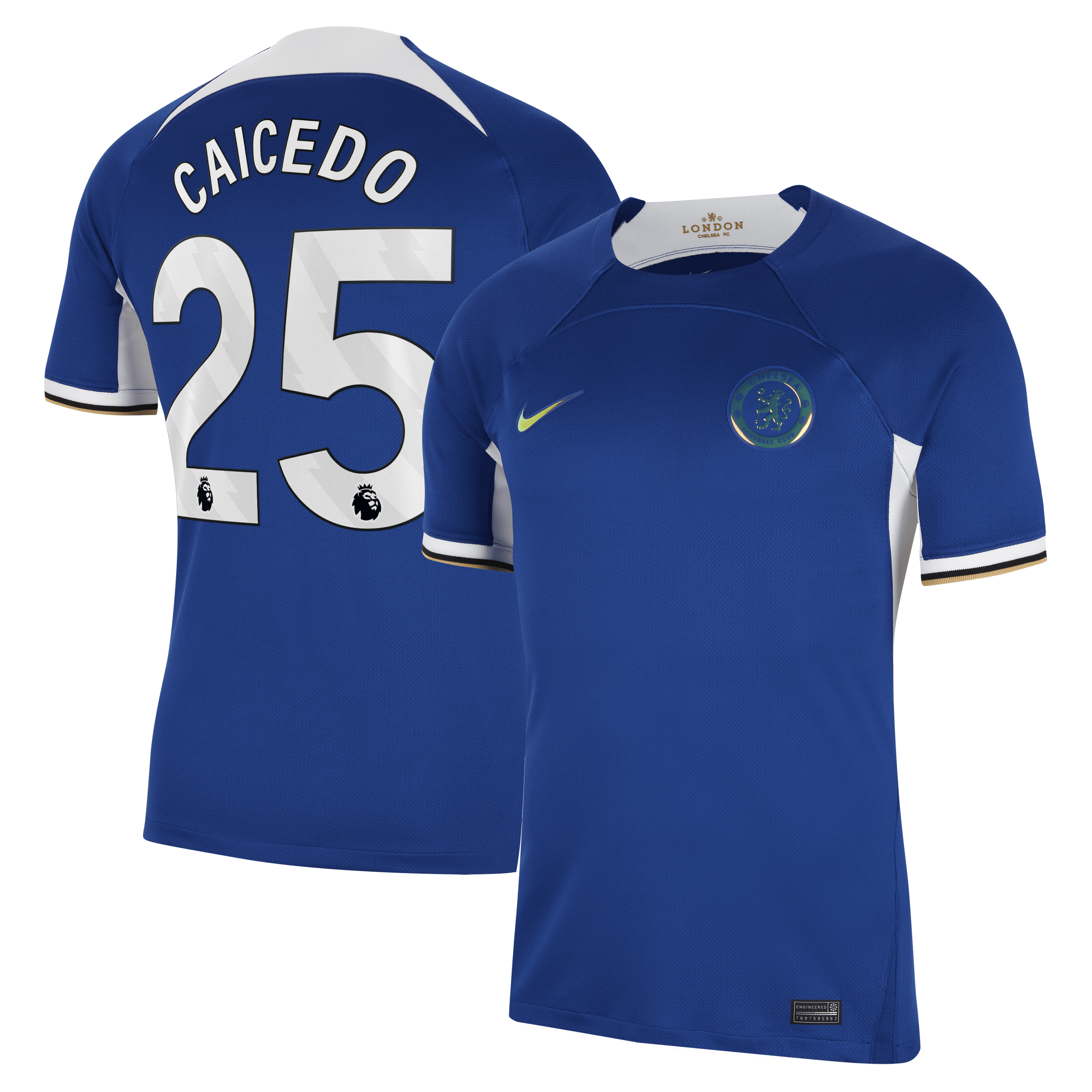 Moisés Caicedo Chelsea 2023/24 Home Stadium Replica Player Jersey – Blue