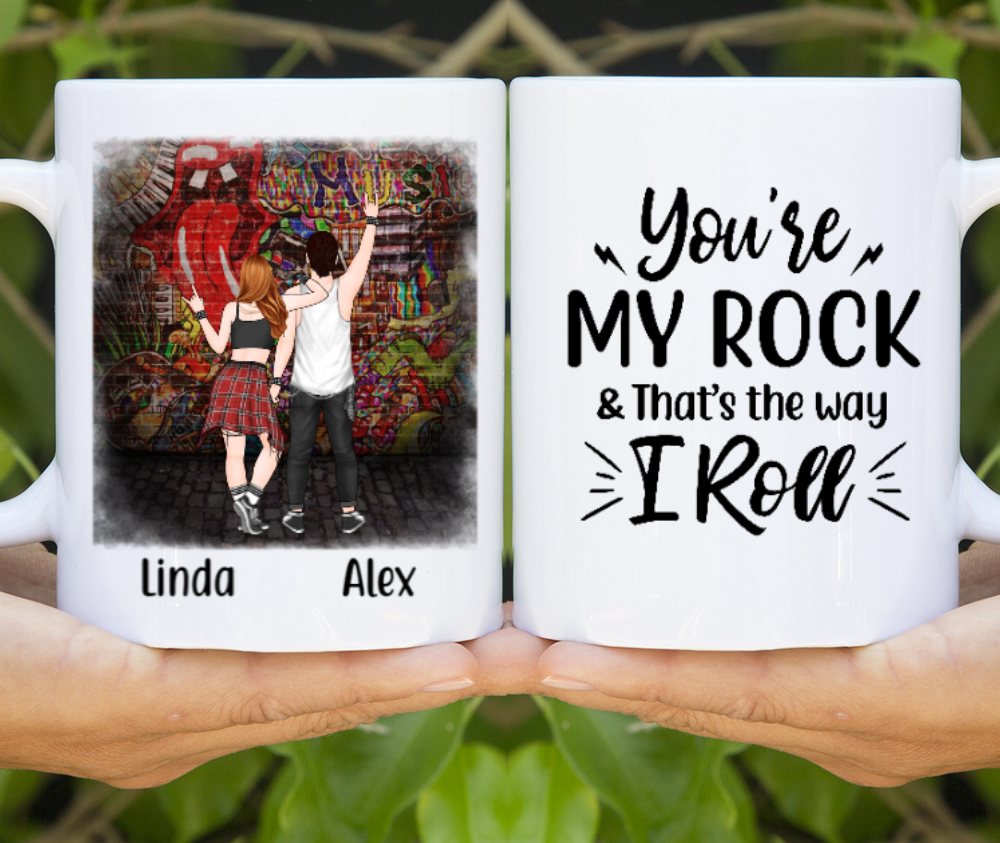 Personalized Mug, Rock and Roll Couple Gift For Rock and Roll Lovers