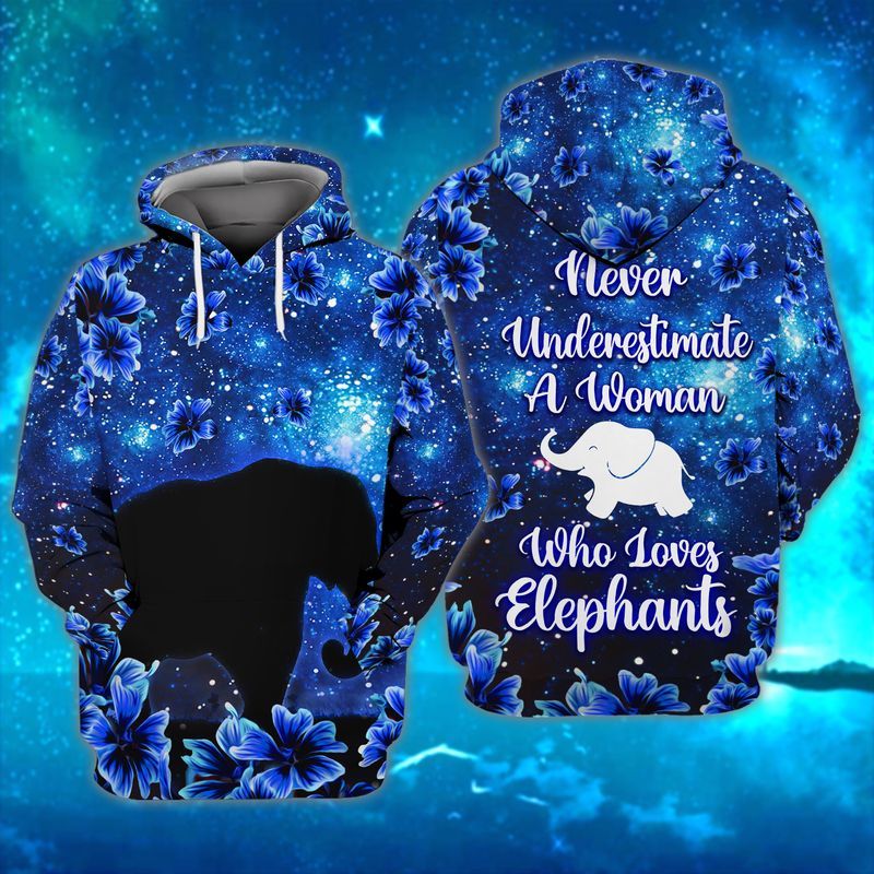 Elephants Lover Never Underestimate A Woman Who Loves Elephants For Men And Women 3D Hoodie Zip Hoodie Y97