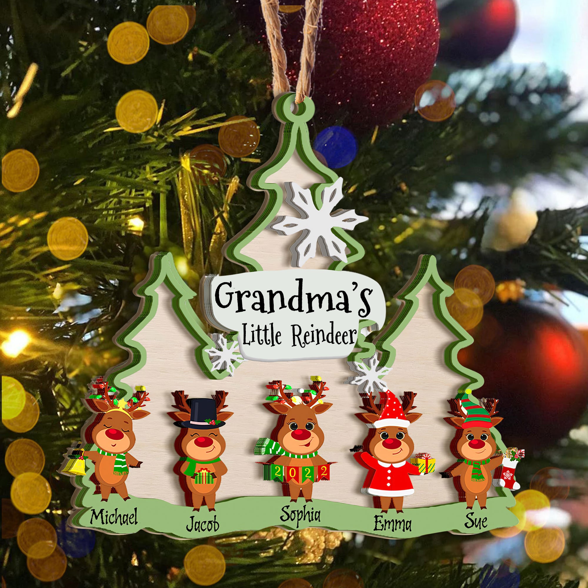 Grandma And Grandkids Christmas Ornament