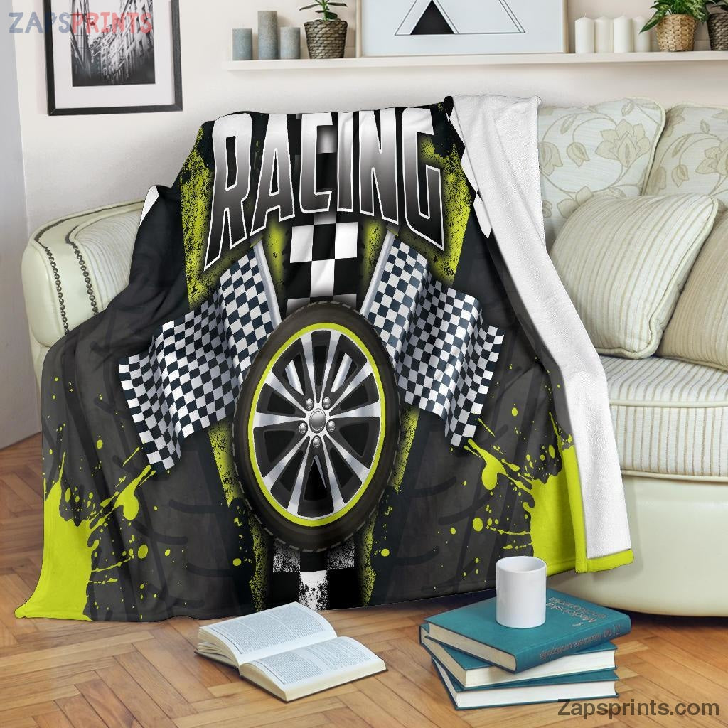 Gift For Racing Lover – Racing Yellow Blankets – Gift For Friends