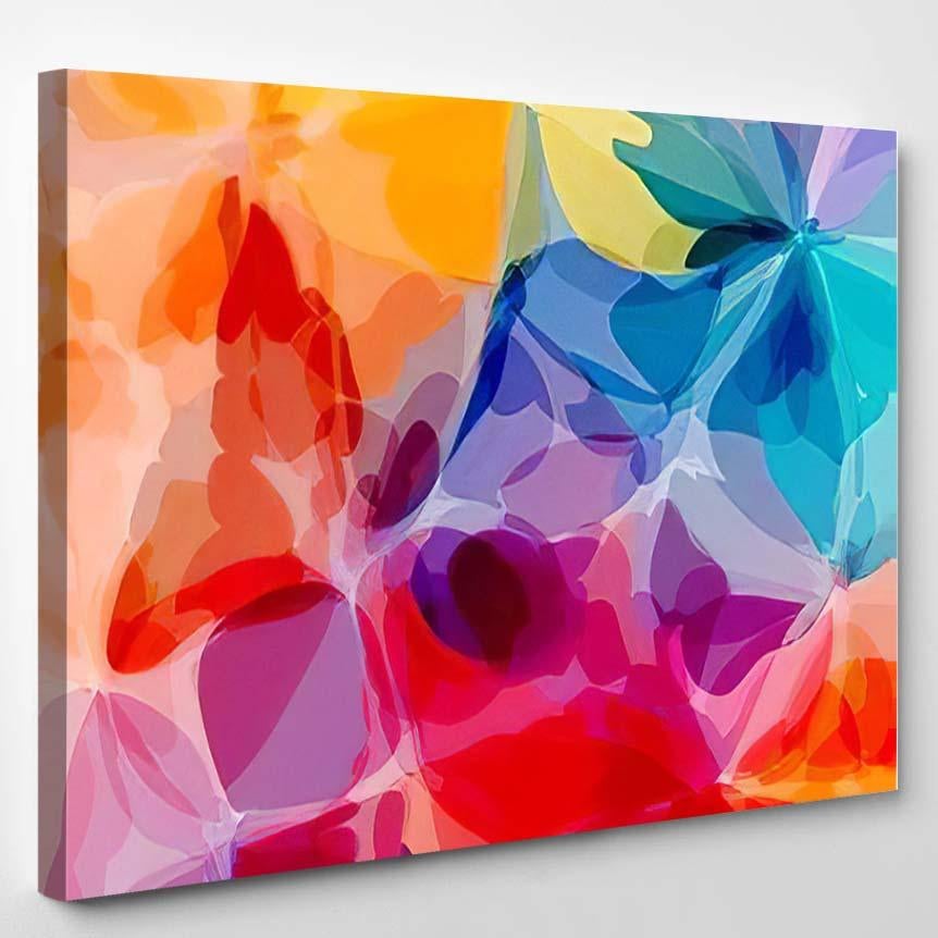 Multicolored Original Watercolor Painting Flowers Background – Abstract Canvas Print
