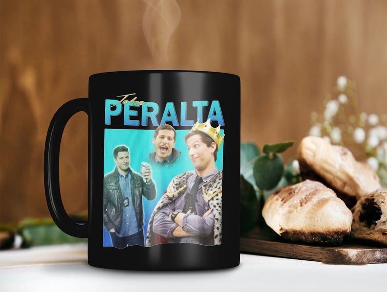 Black Mug Jake Peralta Mug Andy Samberg Mug Brooklyn 99 TV Show Mug Brooklyn Nine Nine Mug Retro Vintage Mug Premium Sublime Ceramic Coffee Mug H99