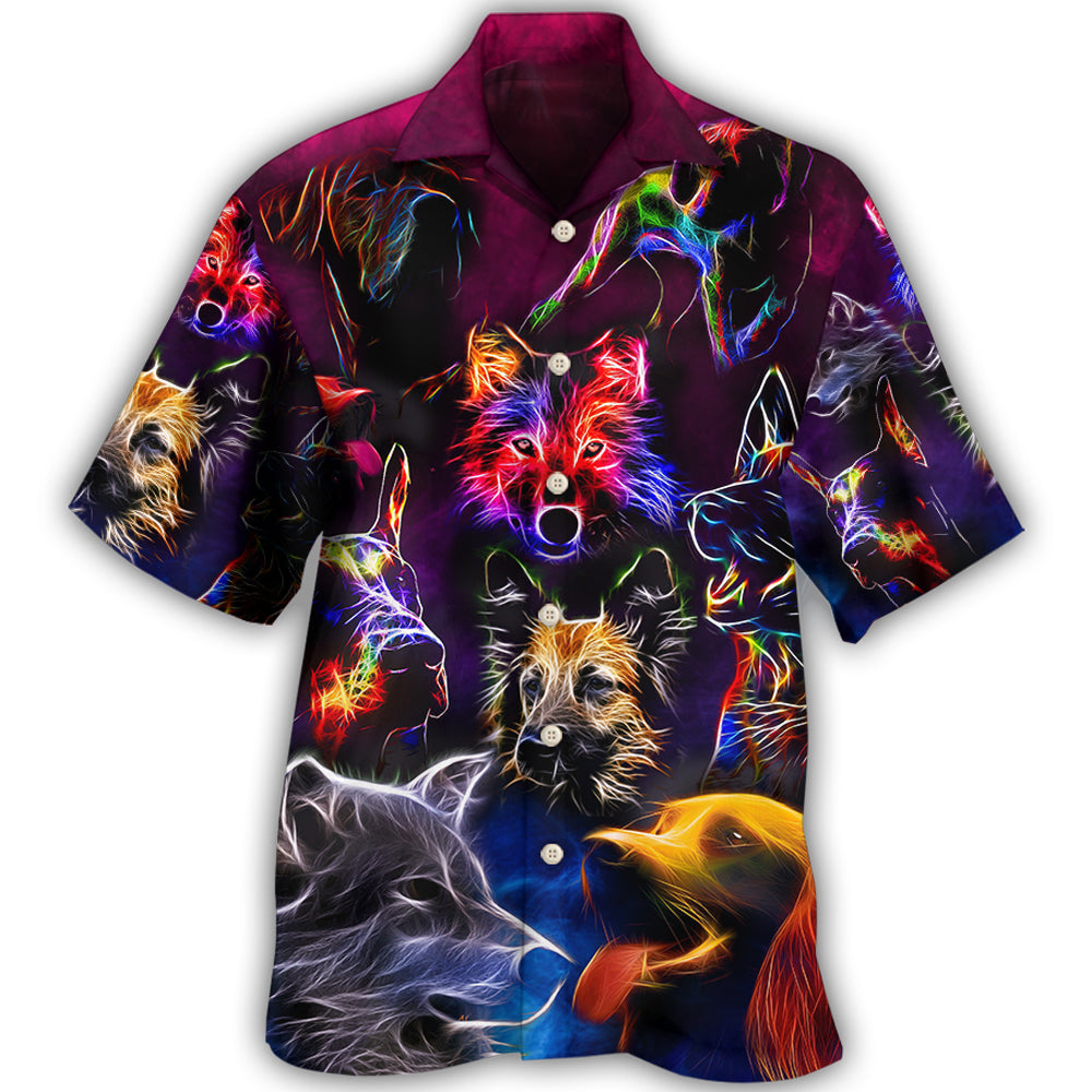 Dog Neon Lightning Style Hawaii Shirt Ha55733