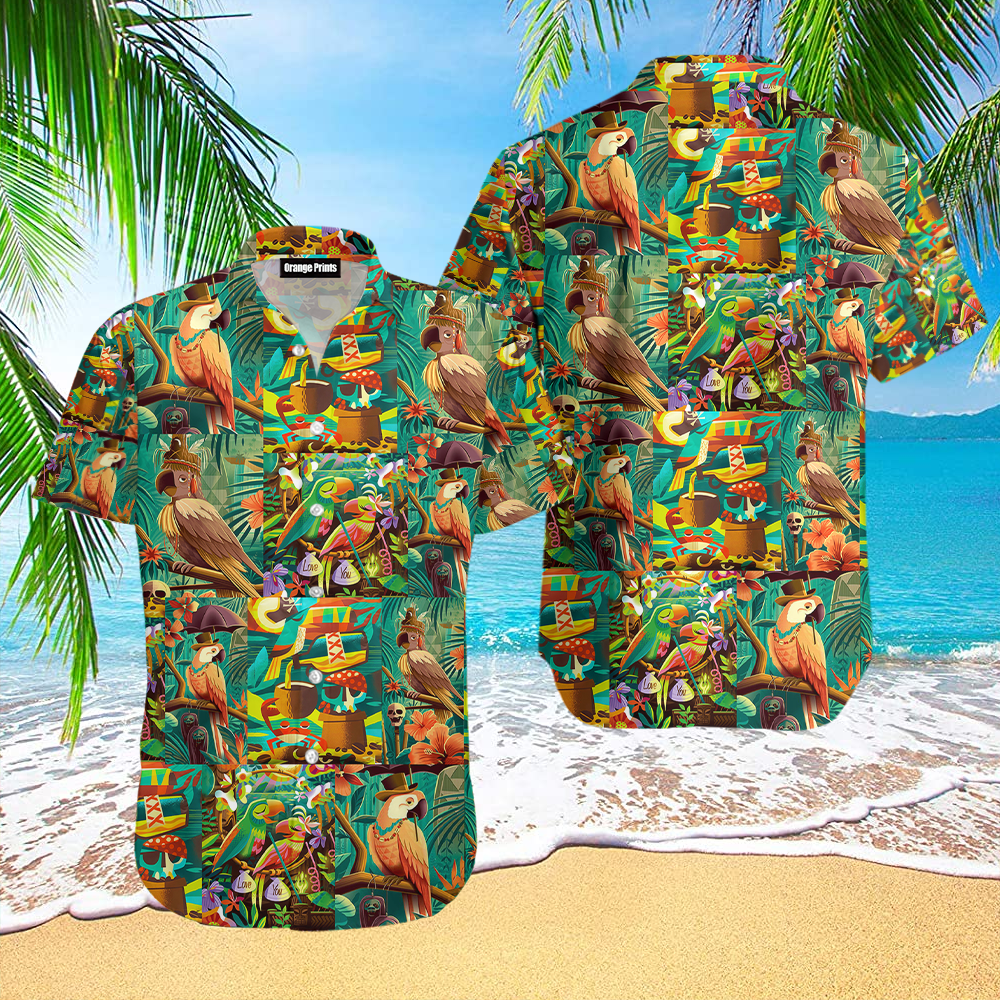 Tiki Parrot Art Hawaii Shirt For Men Women Ha94331