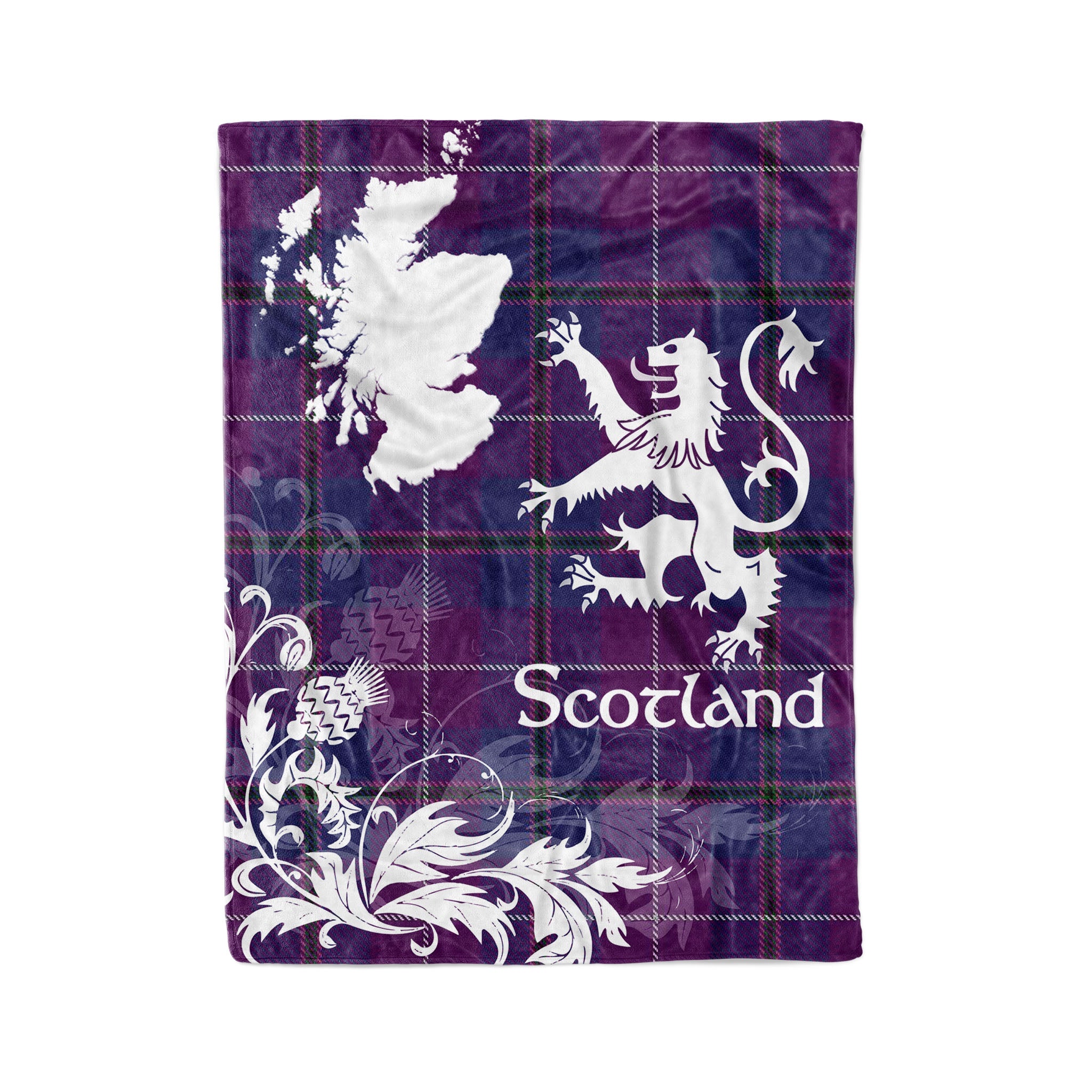 Tartan Plaid Fleece Blanket Tartan Blanket Thistle And Lion Scottish Clan Pride Of Glencoe Plaid Blanket