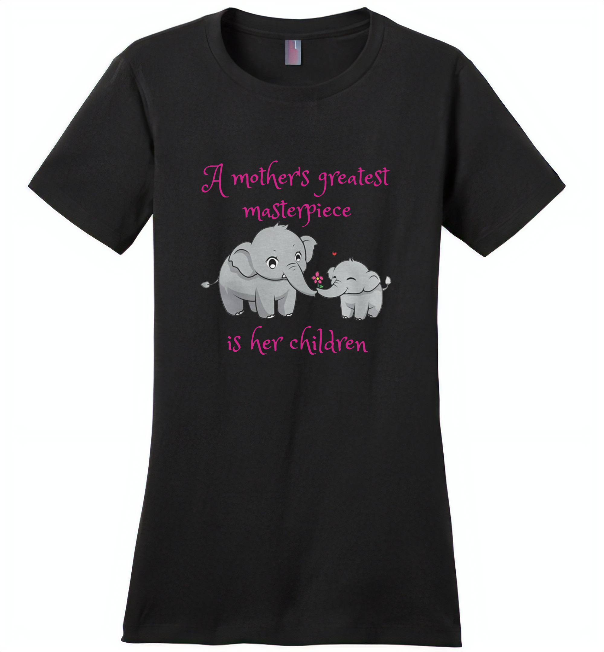 A Mother’S Greatest Masterpiece In Her Children Elephant Mom And Baby – Distric Made Ladies Perfect Weigh Tee