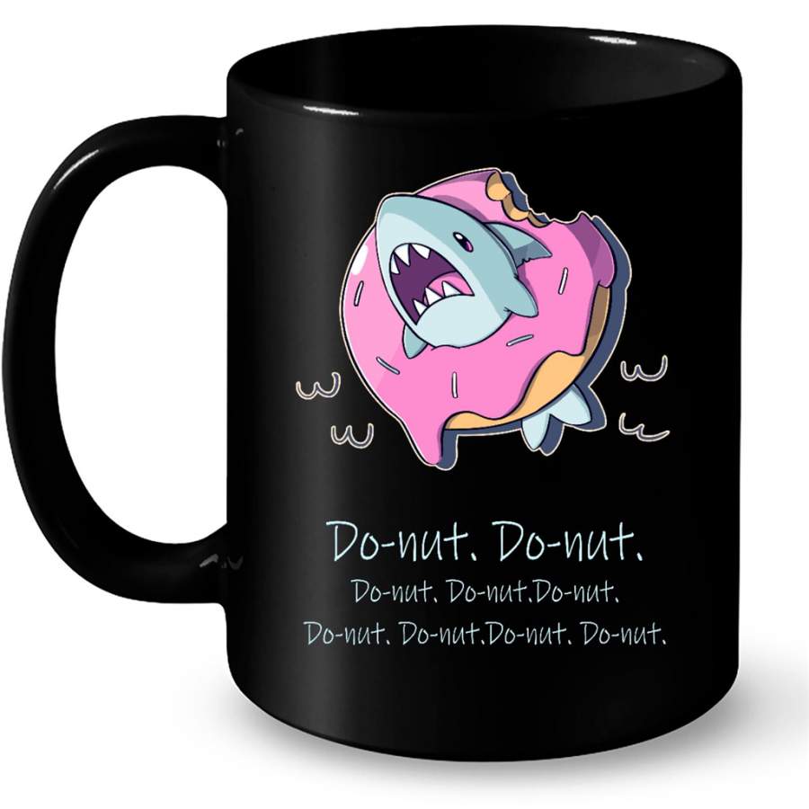 Shark Donut Do-nut B – Full-Wrap Coffee Black Mug