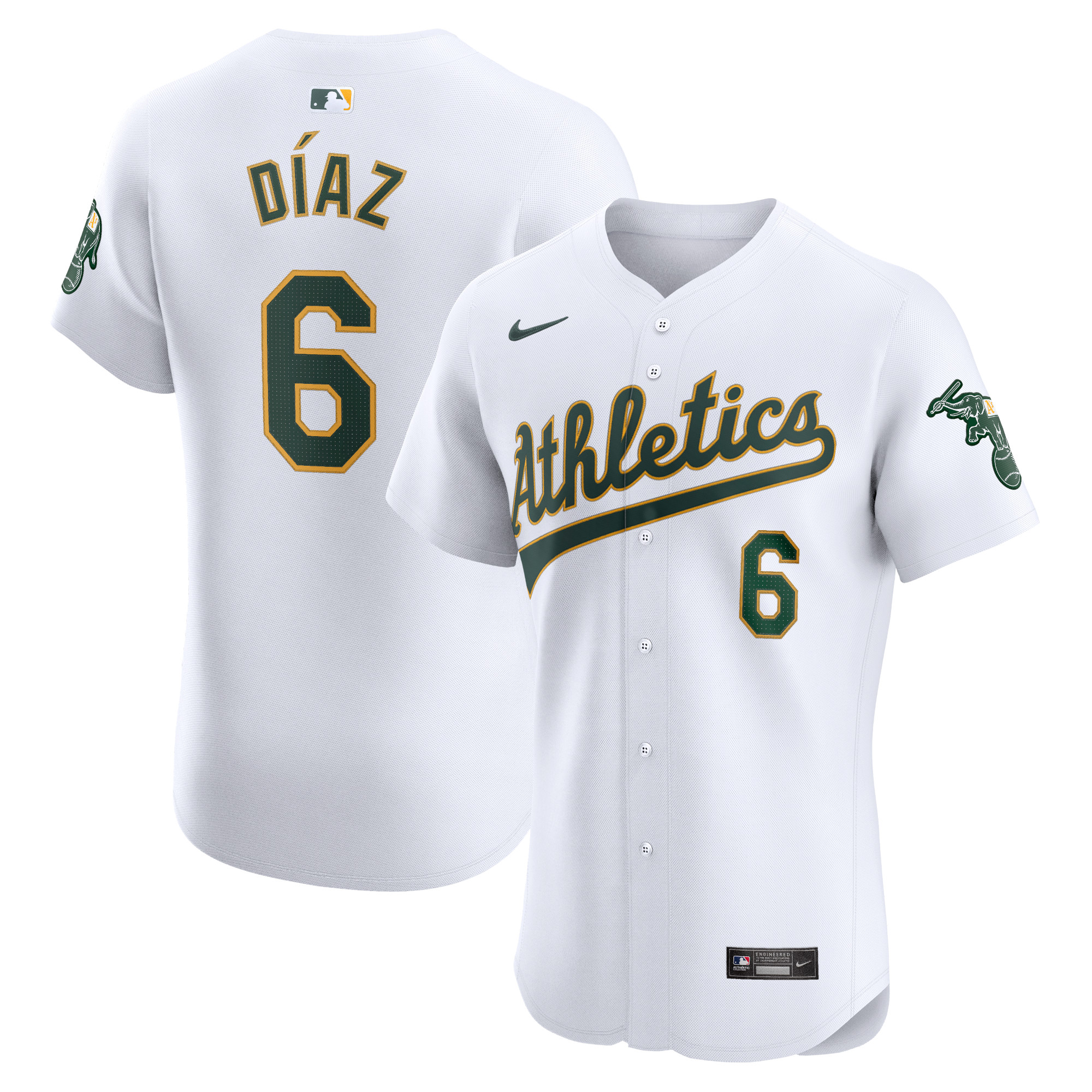 Aledmys Diaz Oakland Athletics Home Elite Player Jersey – White