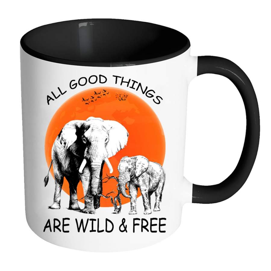 All Good Things Are Wild And Free Elephant Halloween W – Full-Wrap Coffee Colors Accent Mug