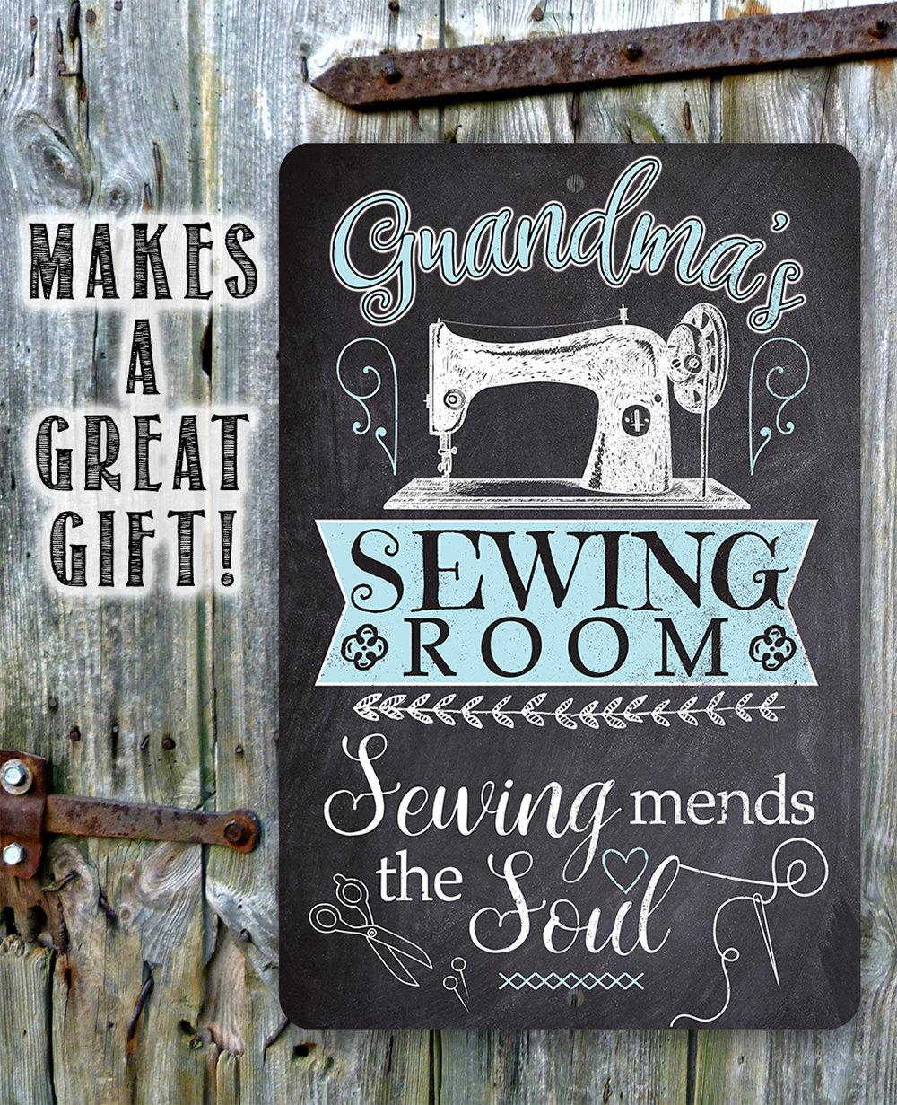 Grandma’s Sewing Room – 8″ x 12″ or 12″ x 18″ Aluminum Tin Awesome Metal Poster