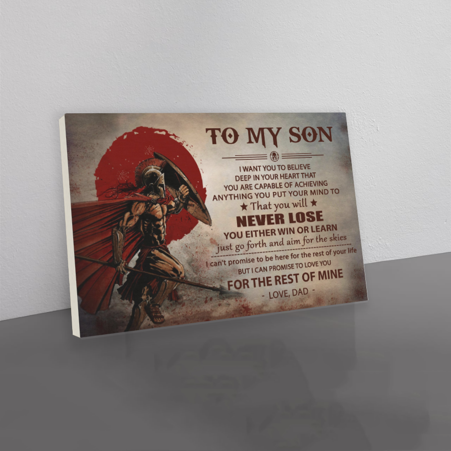 spartan canvas dad for son that you will never lose