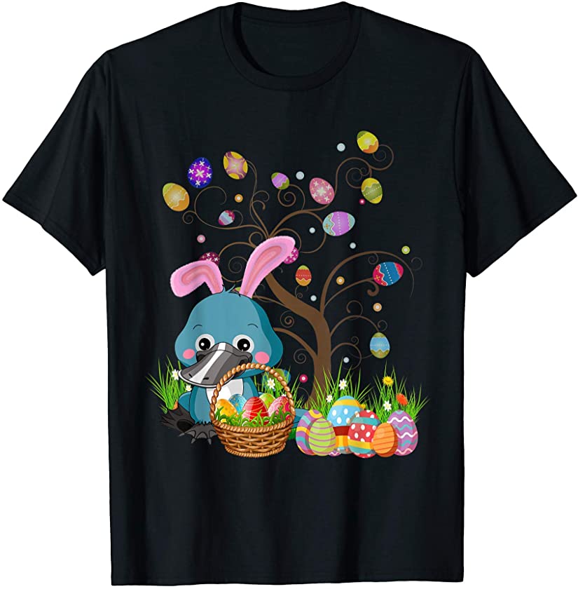 Platypus Easter Day Funny Platypus Bunny Ears and Eggs T-Shirt