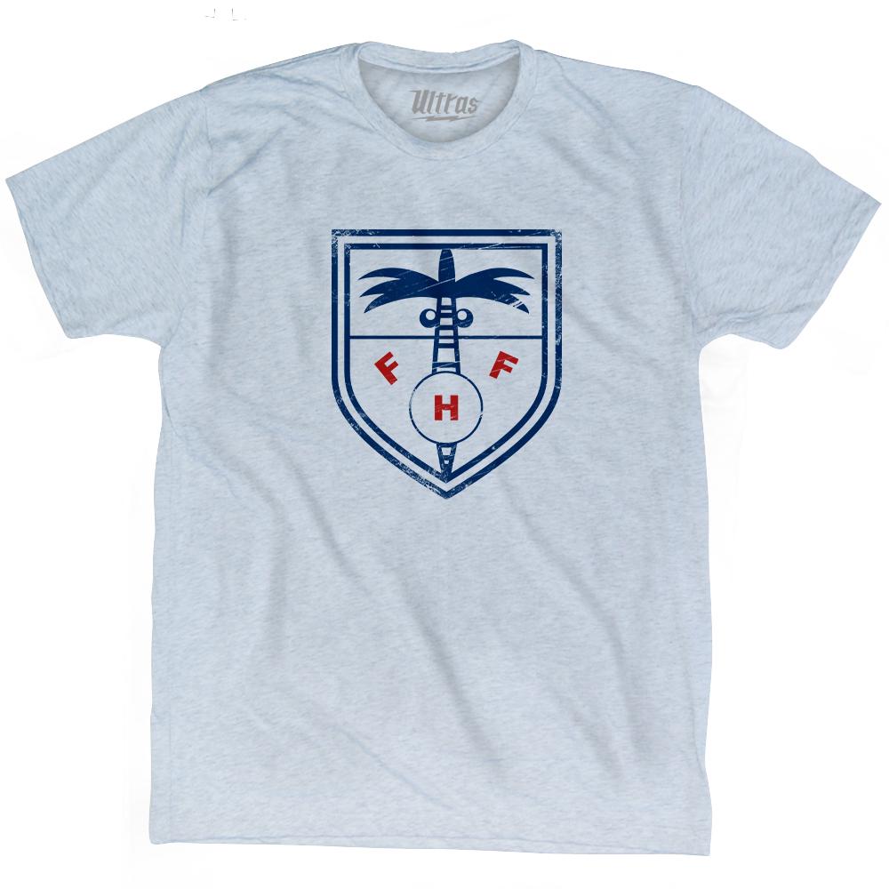 Vintage Haiti Soccer Crest Adult Tri-Blend T-Shirt