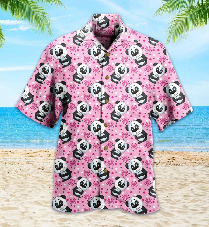 Panda Pink 3D Hawaiian Shirt