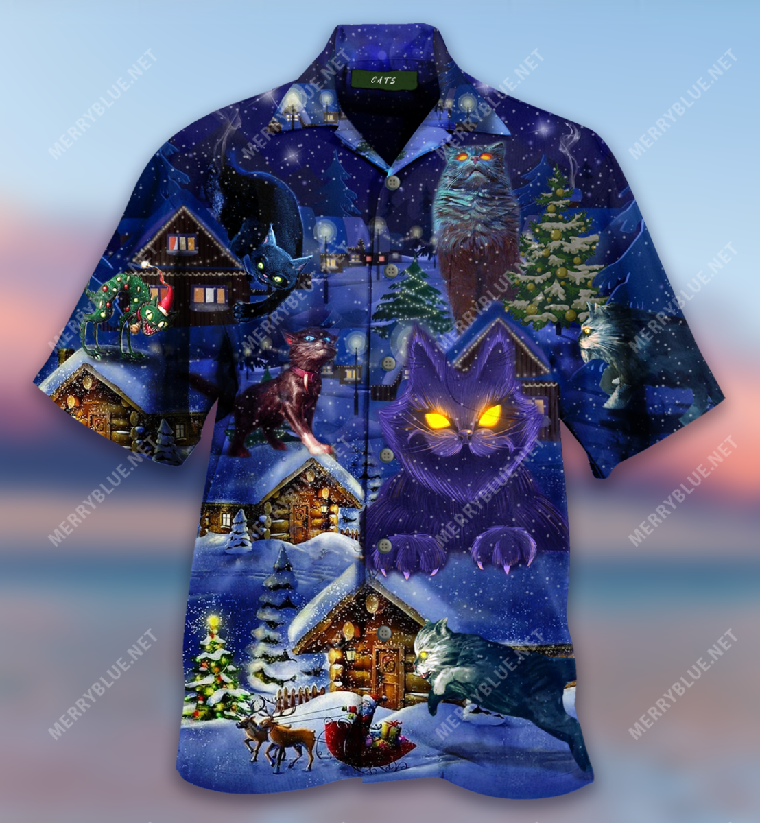 The Yule Cat Is Coming Unisex Hawaiian Shirt