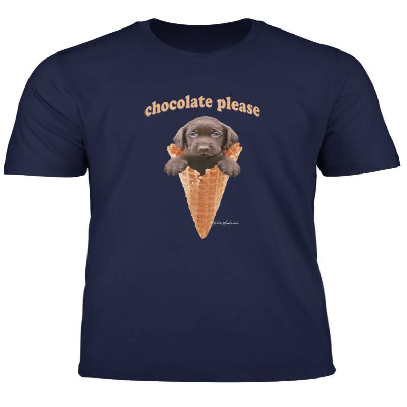 Chocolate Lab Waffle Cone Ice Cream T Shirt Cute Puppy Tee