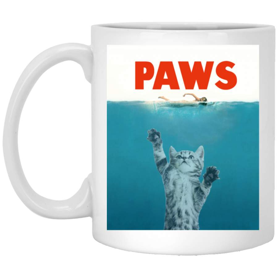 Paws – Cat Kitten Meow Parody T White Mug