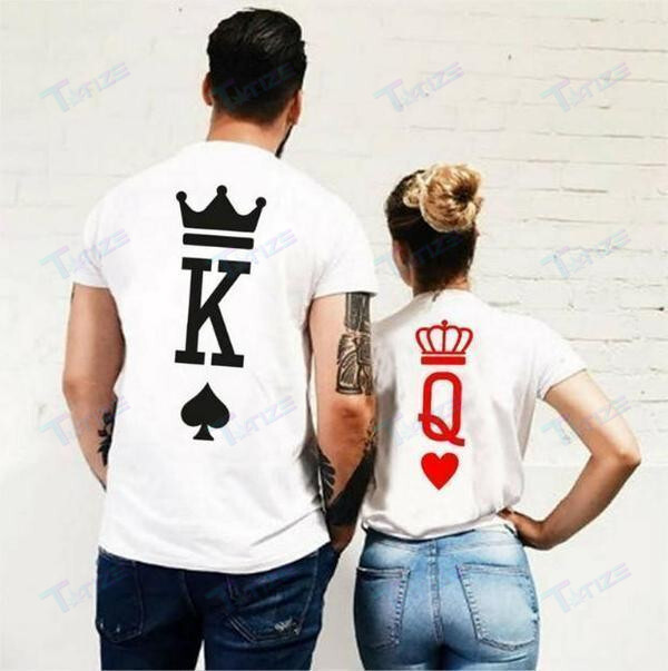 Couple Matching Shirts King & Queen Card Couple Gift Graphic Unisex T Shirt, Sweatshirt, Hoodie Size S – 5Xl