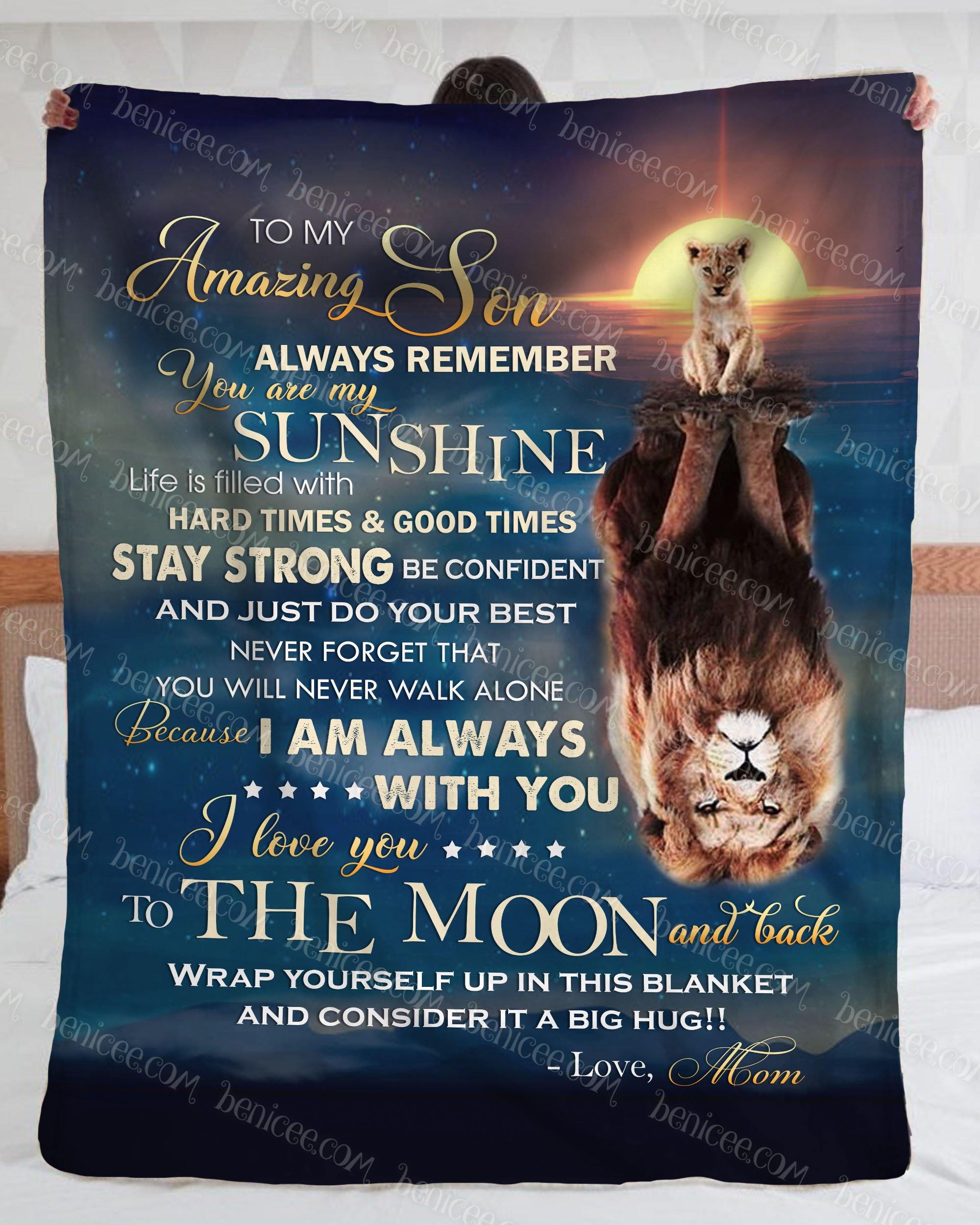 Top 3 Family Blanket – To My Son Lion – I Love You To The Moon And Back