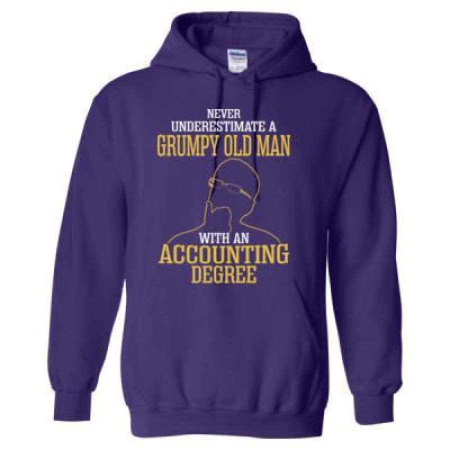 AGR Never Underestimate A Grumpy Old Man With An Accounting Degree – Heavy Blend™ Hooded Sweatshirt