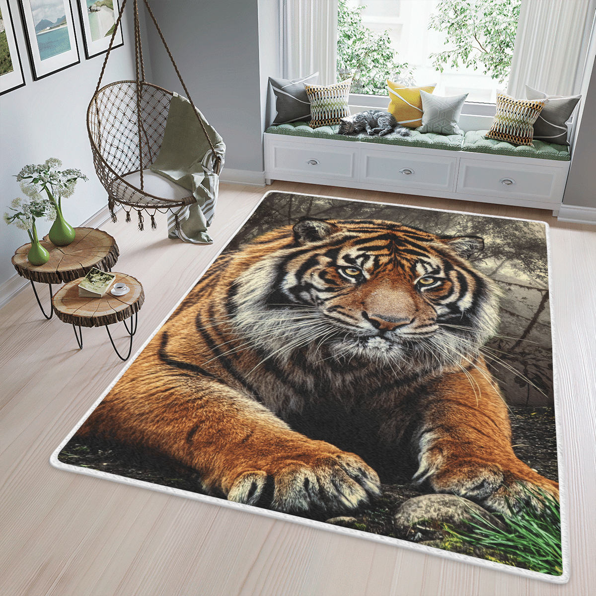 Wooni Tiger Area Rug W011121