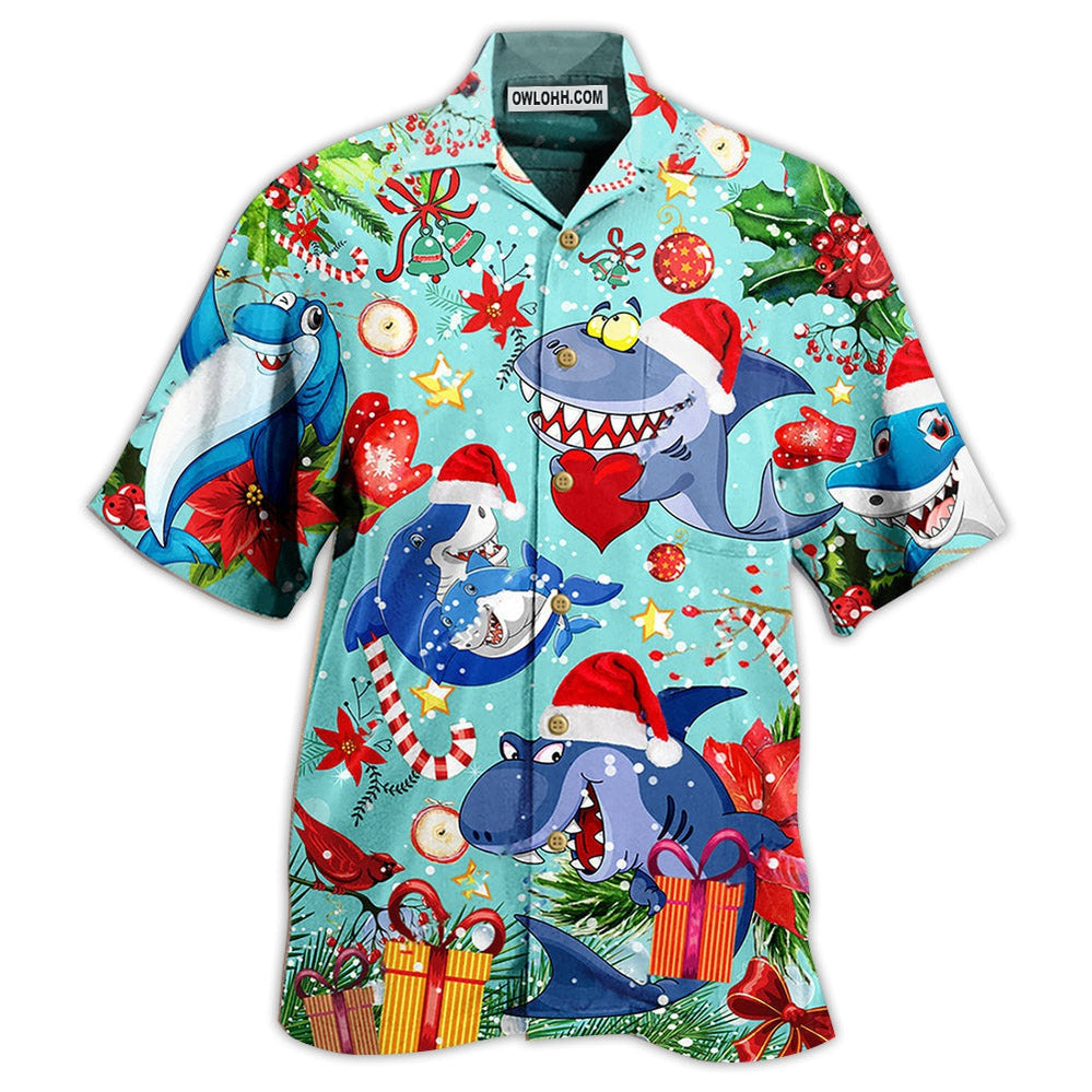 Shark Love Christmas – Hawaiian Shirt  – Owl Ohh