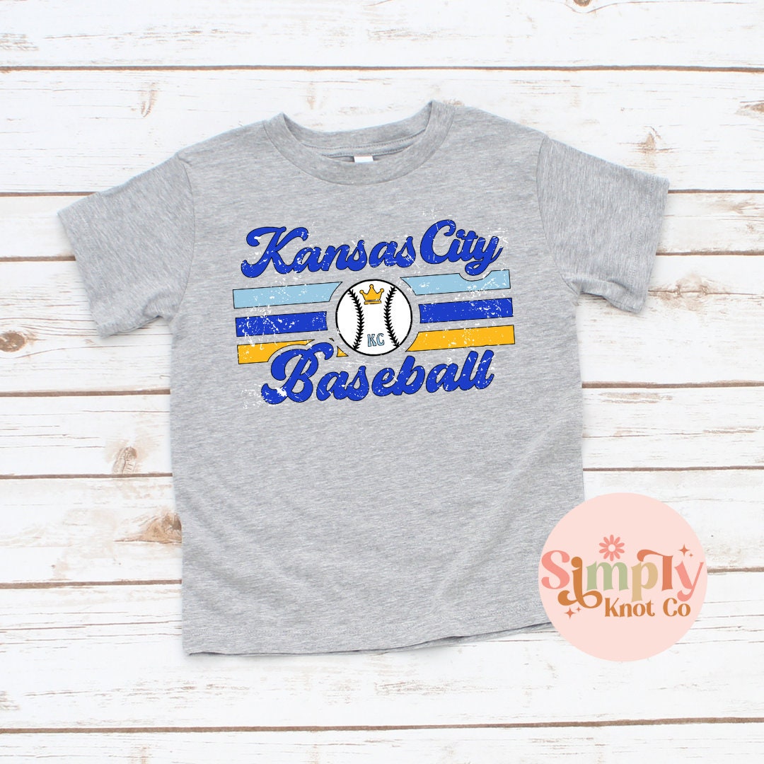 Retro Kansas City Baseball Shirt for Kids, Youth KC Baseball Shirt, Toddler Kansas City Shirt, Crown Town, Kansas City Tshirt, KC Baseball