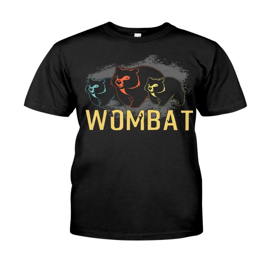 Vintage Style Wombat Silhouette T Shirt Streetwear Cartoon by globalteeshop