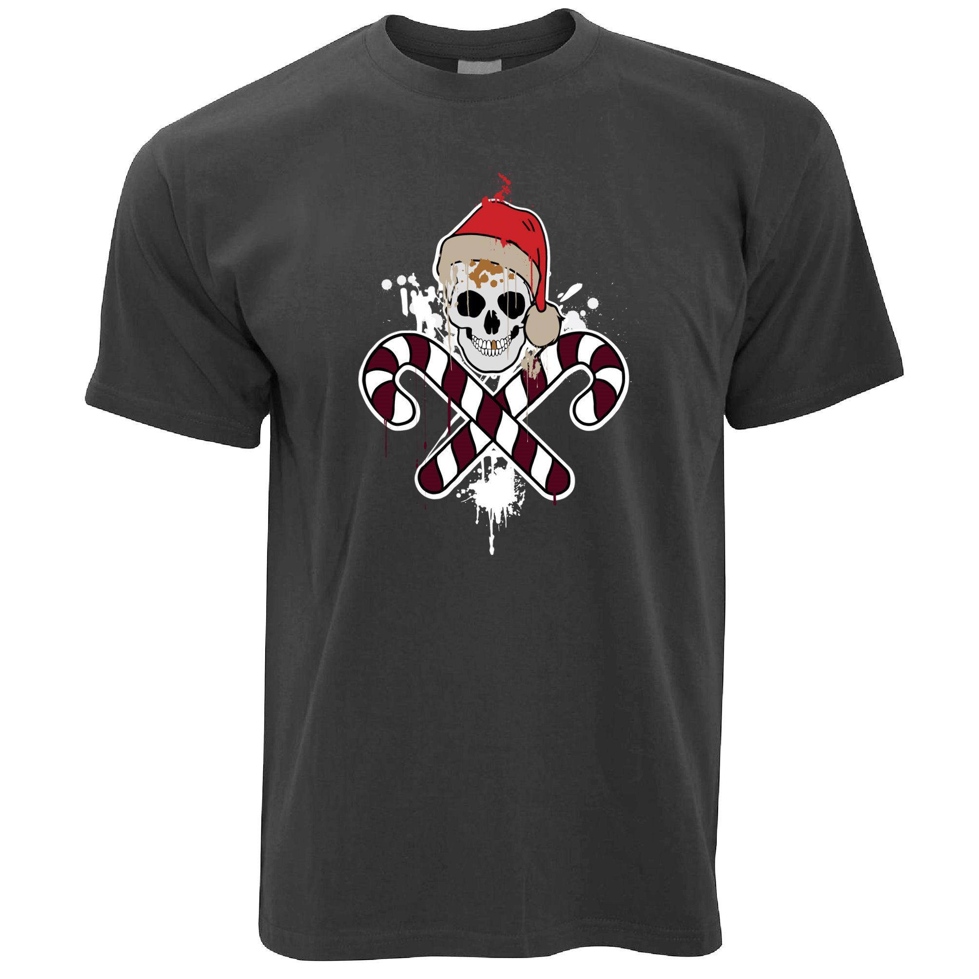 Spooky Christmas T Shirt Skull And Cross Candy Canes