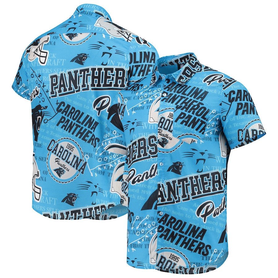 Carolina Panthers Blue Thematic Hawaii Shirt Ha78285