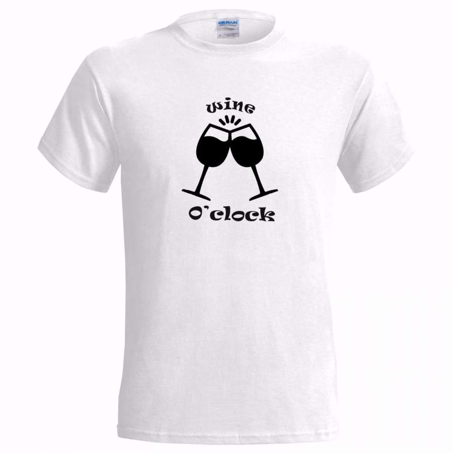 Wine O’Clock T Shirt Funny Birthday Present Drink Drinking Alcohol