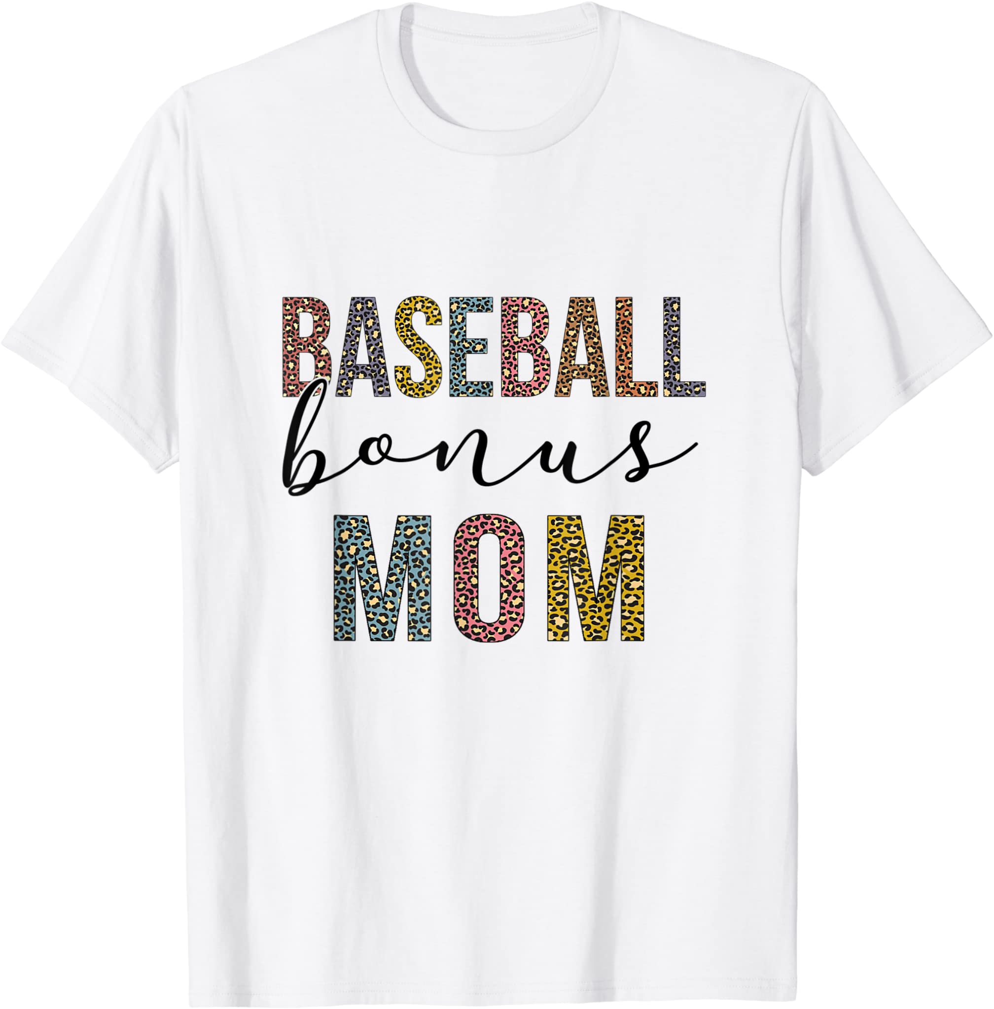 Baseball Bonus Mom Baseball Mom Leopard Mothers Day T Shirt