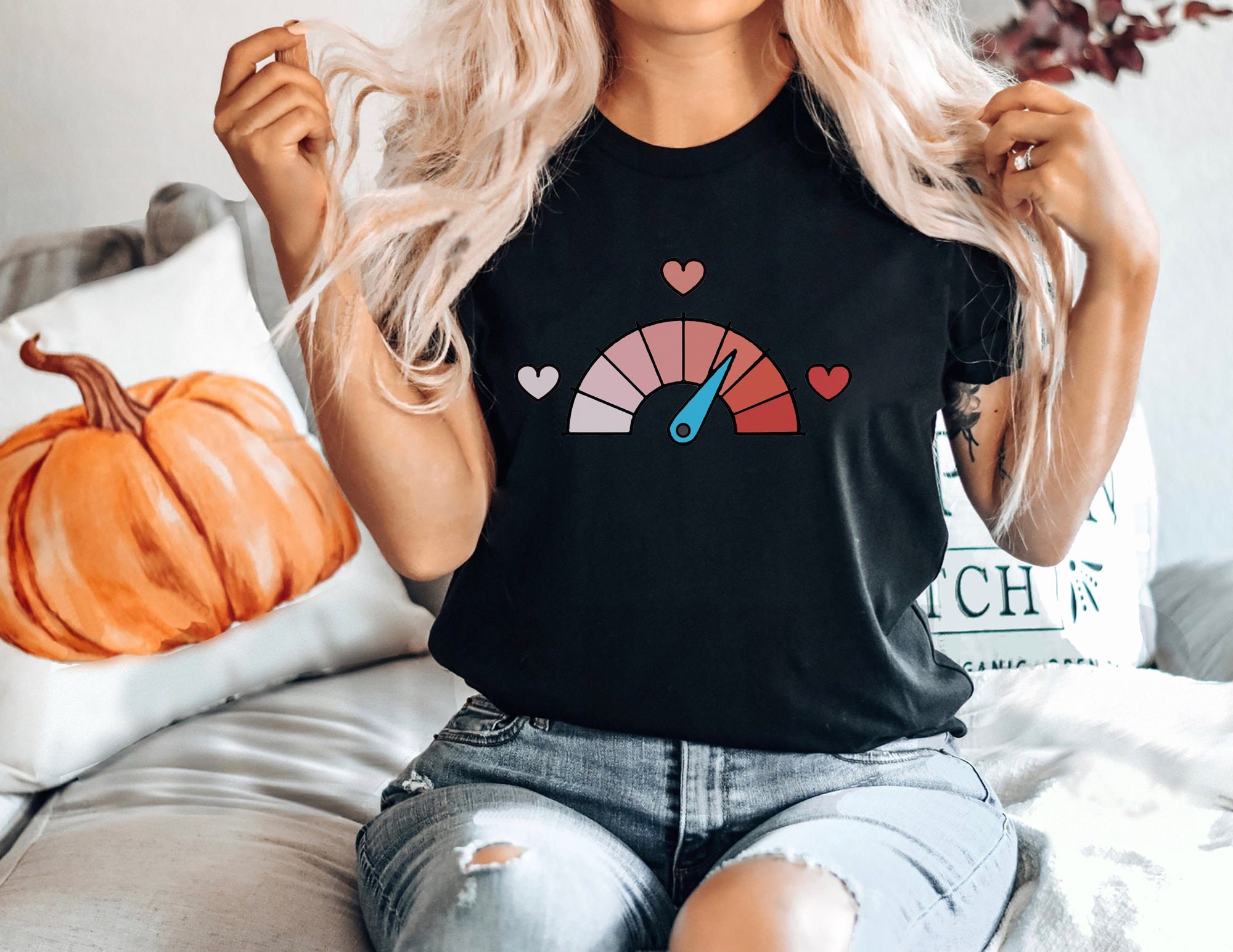 Love O Meter Valentine’s Day Shirt | Cute shirt for women Valentine T Shirt Funny couples valentines shirt teachers Love shirt Hearts tshirt