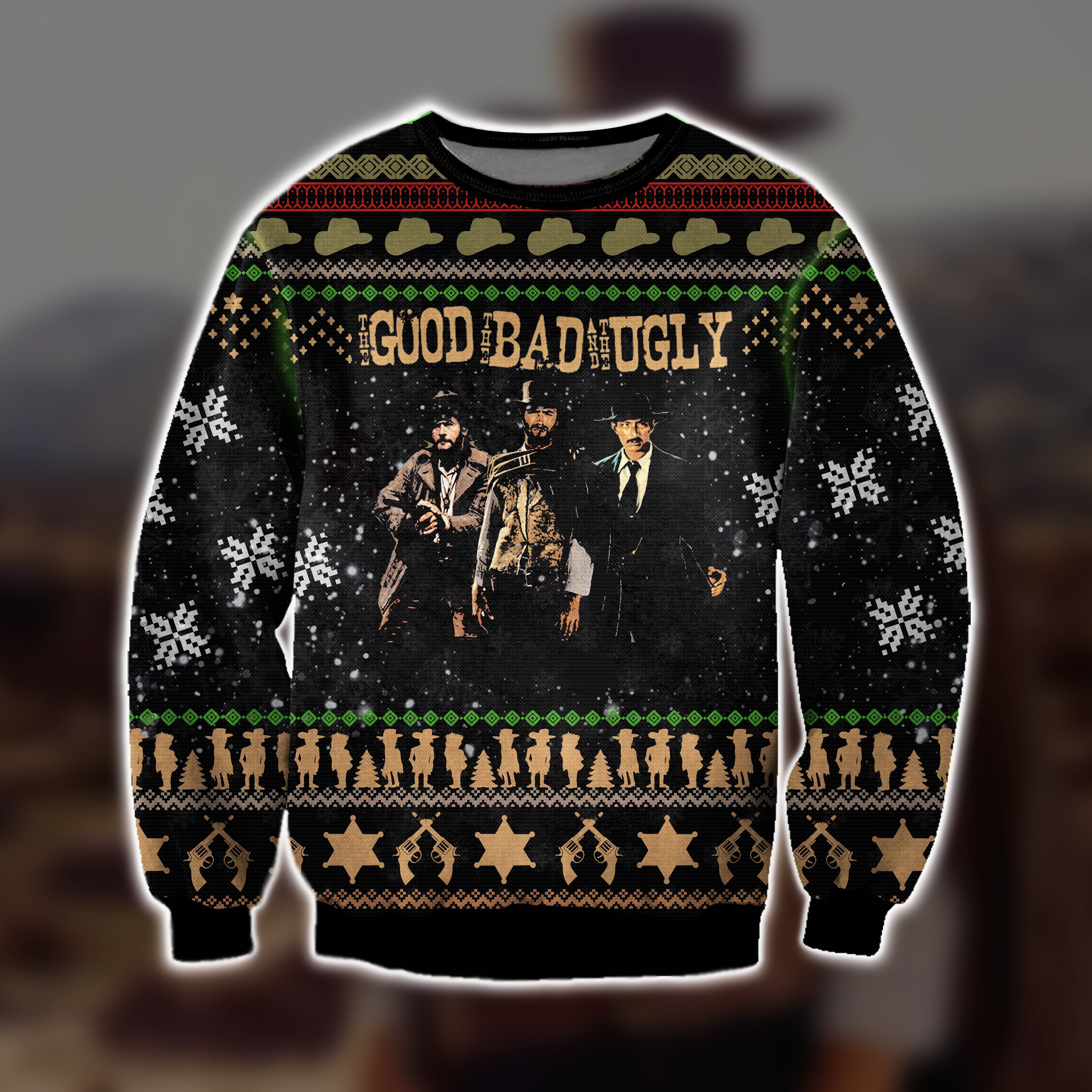 The Good The Bad And The Ugly Knitting Pattern 3D Print Ugly Christmas Sweater Hoodie All Over Printed Cint10223