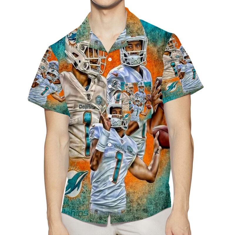 Miami Dolphins Tua Tagovailoa7 3D All Over Print Summer Beach Hawaiian Shirt With Pocket