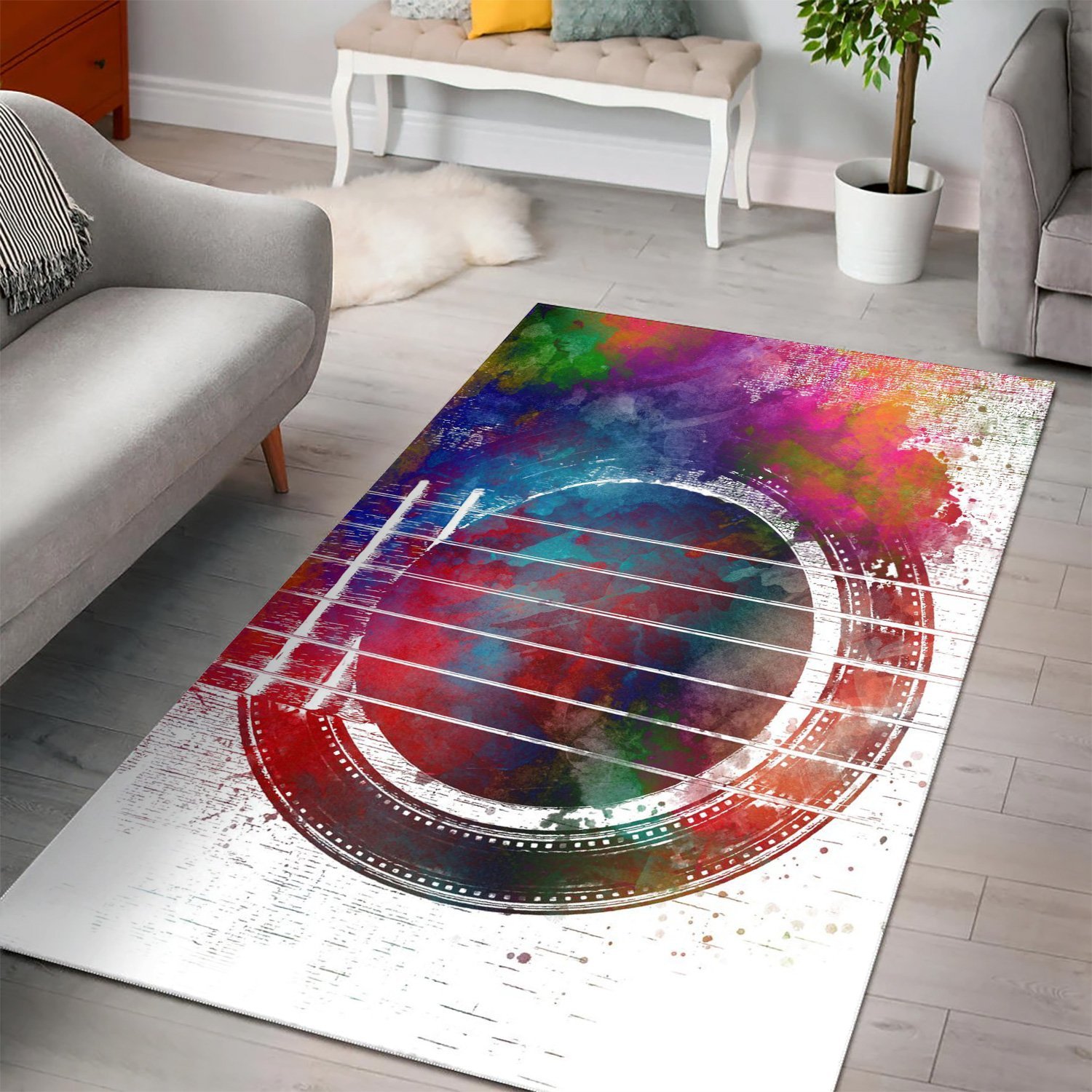 Guitar  Printing Instrument Rug,  Kitchen Rug,  Halloween Gift